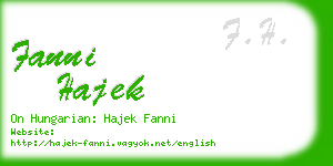 fanni hajek business card